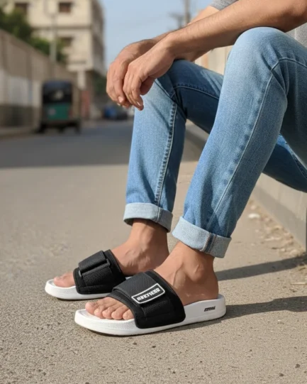 SK Adjustable Slide - Black White